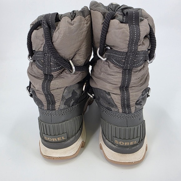 SOREL KINETIC BOOTS WOMENS SIZE 7 GRAY WINTER WATERPROOF SLOUCH DURABLE LACE UP - Picture 5 of 12